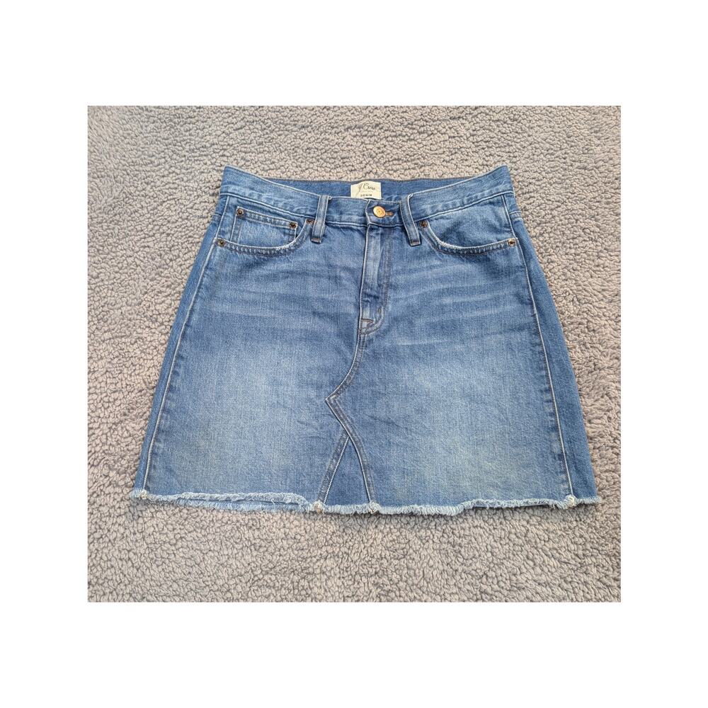 J. Crew Jean Cut Off Skirt Women's Size 27 Blue (0616)